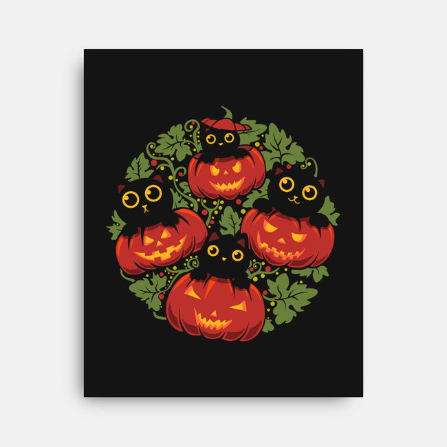 Pumpkin Kitten Family-None-Stretched-Canvas-erion_designs