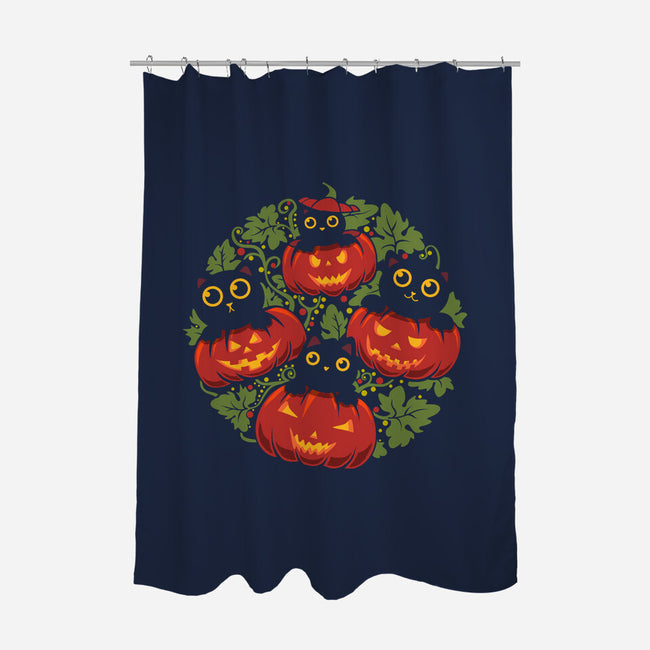 Pumpkin Kitten Family-None-Polyester-Shower Curtain-erion_designs