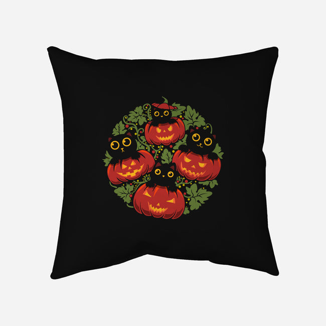 Pumpkin Kitten Family-None-Removable Cover-Throw Pillow-erion_designs