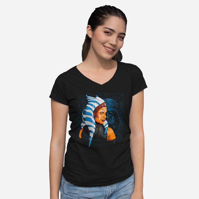 The Master And Apprentice-Womens-V-Neck-Tee-CappO