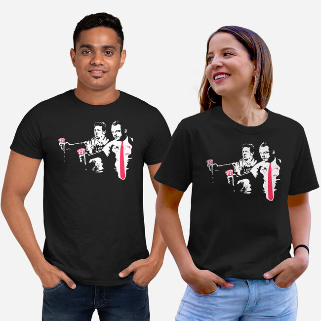 Strawberry Fiction-Unisex-Basic-Tee-rocketman_art