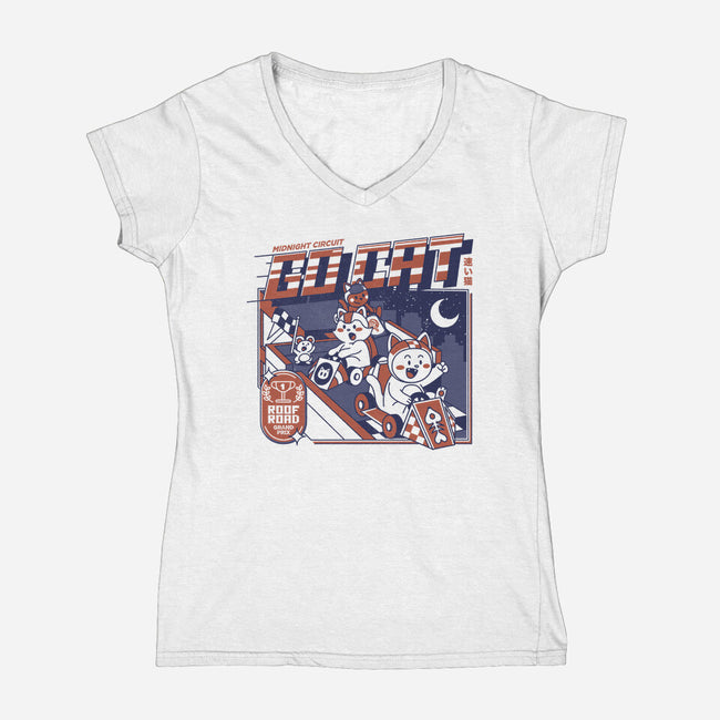 Midnight Race On Your Roof-Womens-V-Neck-Tee-tobefonseca