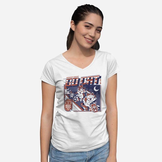 Midnight Race On Your Roof-Womens-V-Neck-Tee-tobefonseca