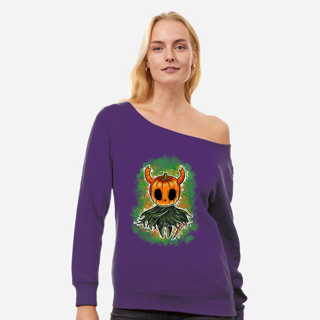 Pumpkin Knight-Womens-Off Shoulder-Sweatshirt-nickzzarto