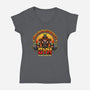 Outworld's Gym-Womens-V-Neck-Tee-demonigote