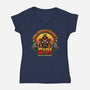 Outworld's Gym-Womens-V-Neck-Tee-demonigote