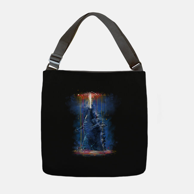 Watercolor Godzilla-None-Adjustable Tote-Bag-zascanauta