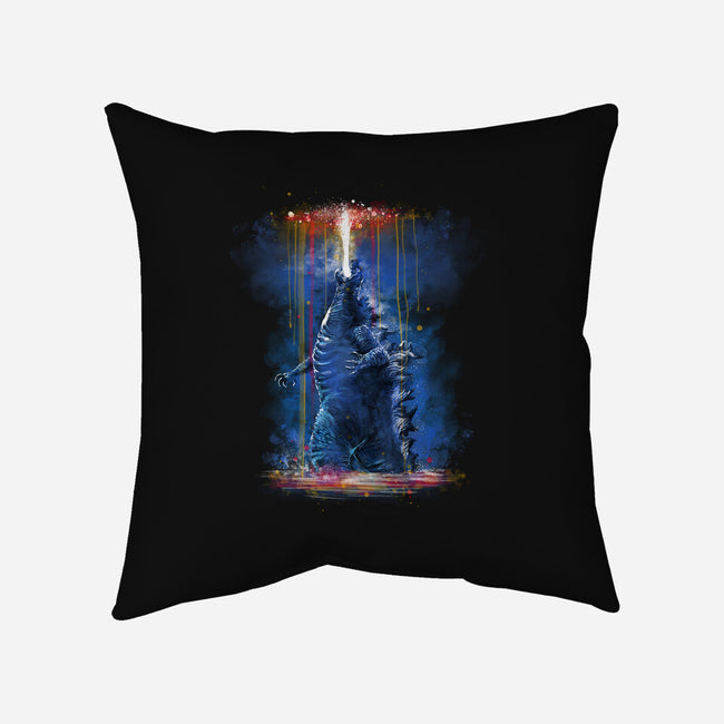 Watercolor Godzilla-None-Non-Removable Cover w Insert-Throw Pillow-zascanauta