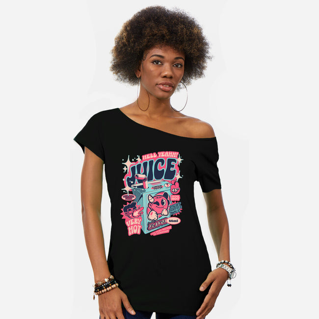 Hell Yeah Juice-Womens-Off Shoulder-Tee-ilustrata