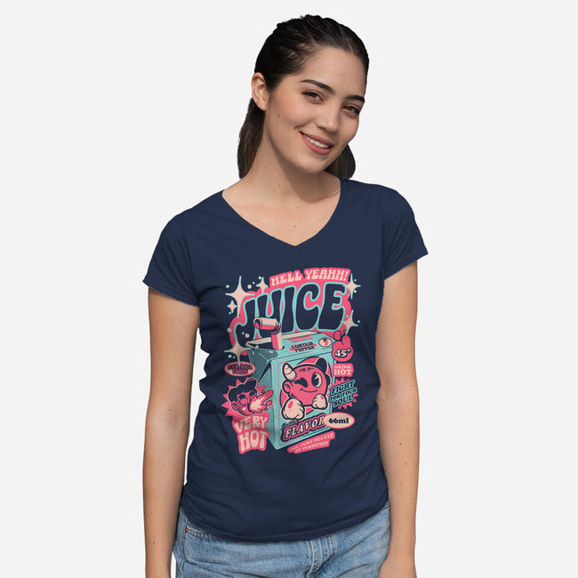 Hell Yeah Juice-Womens-V-Neck-Tee-ilustrata