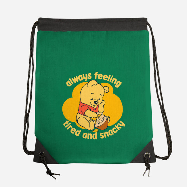 Cute Tired Snacky Bear-None-Drawstring-Bag-Studio Mootant