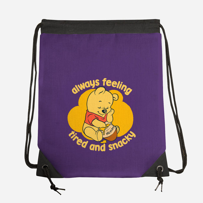 Cute Tired Snacky Bear-None-Drawstring-Bag-Studio Mootant