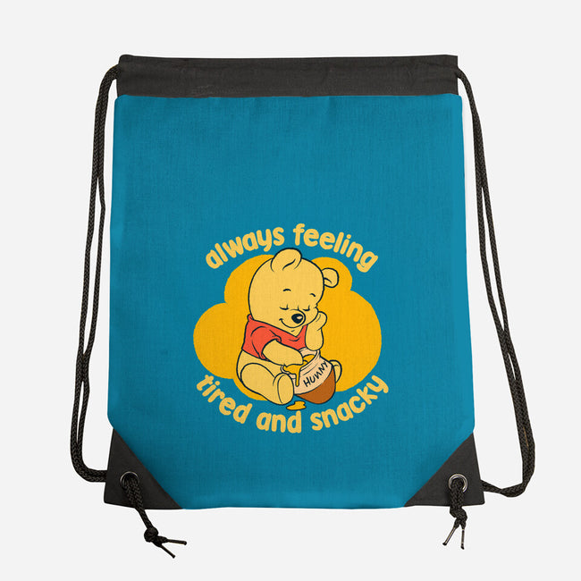 Cute Tired Snacky Bear-None-Drawstring-Bag-Studio Mootant