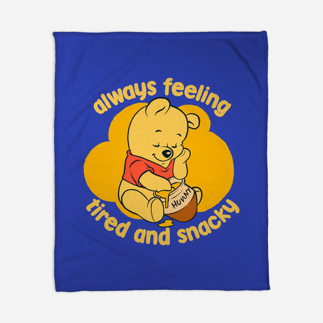 Cute Tired Snacky Bear-None-Fleece-Blanket-Studio Mootant