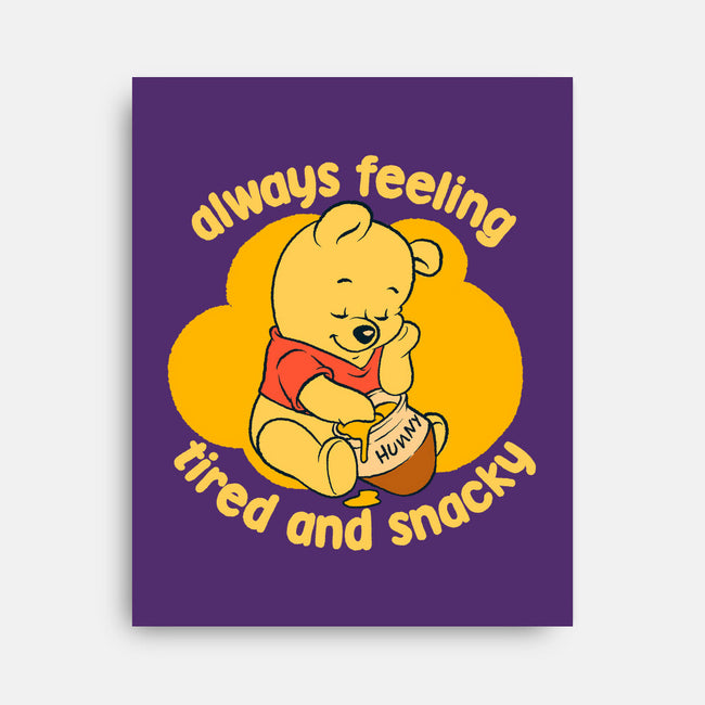 Cute Tired Snacky Bear-None-Stretched-Canvas-Studio Mootant