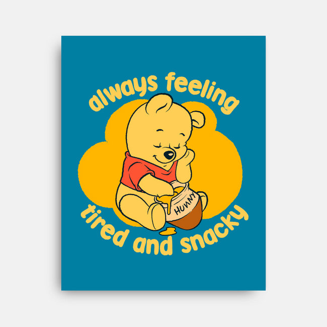 Cute Tired Snacky Bear-None-Stretched-Canvas-Studio Mootant