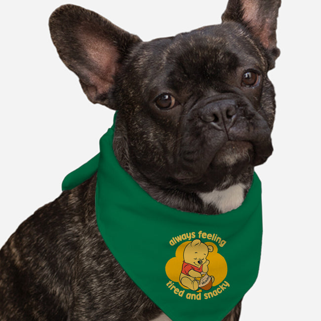 Cute Tired Snacky Bear-Dog-Bandana-Pet Collar-Studio Mootant