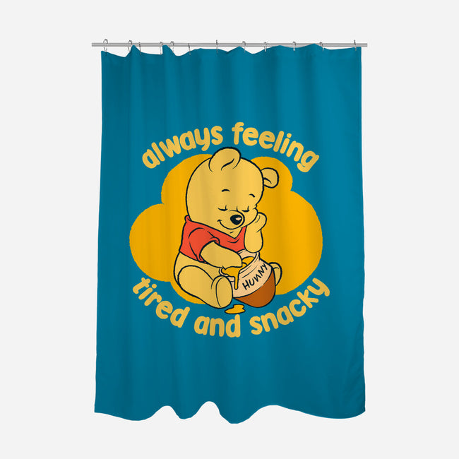 Cute Tired Snacky Bear-None-Polyester-Shower Curtain-Studio Mootant