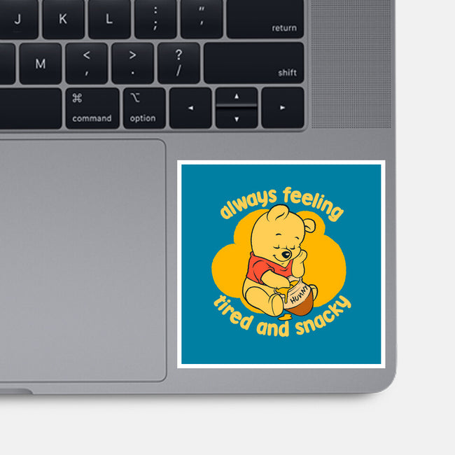 Cute Tired Snacky Bear-None-Glossy-Sticker-Studio Mootant
