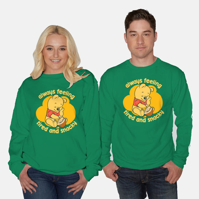 Cute Tired Snacky Bear-Unisex-Crew Neck-Sweatshirt-Studio Mootant