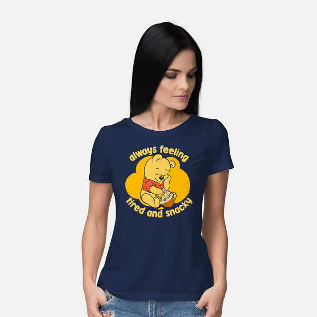 Cute Tired Snacky Bear-Womens-Basic-Tee-Studio Mootant