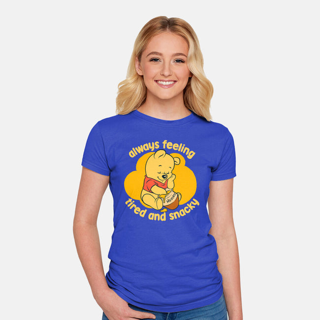 Cute Tired Snacky Bear-Womens-Fitted-Tee-Studio Mootant