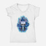 Power Up Knight-Womens-V-Neck-Tee-nickzzarto