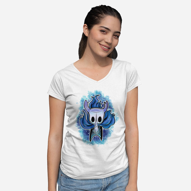 Power Up Knight-Womens-V-Neck-Tee-nickzzarto