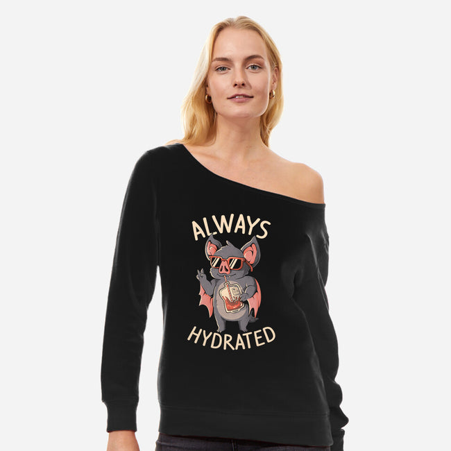 Always Hydrated-Womens-Off Shoulder-Sweatshirt-eduely