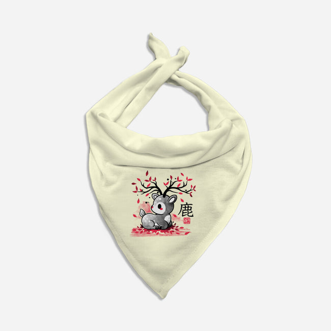 Japanese Deer In Autumn-Dog-Bandana-Pet Collar-NemiMakeit