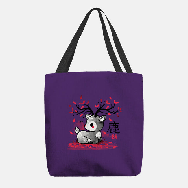 Japanese Deer In Autumn-None-Basic Tote-Bag-NemiMakeit