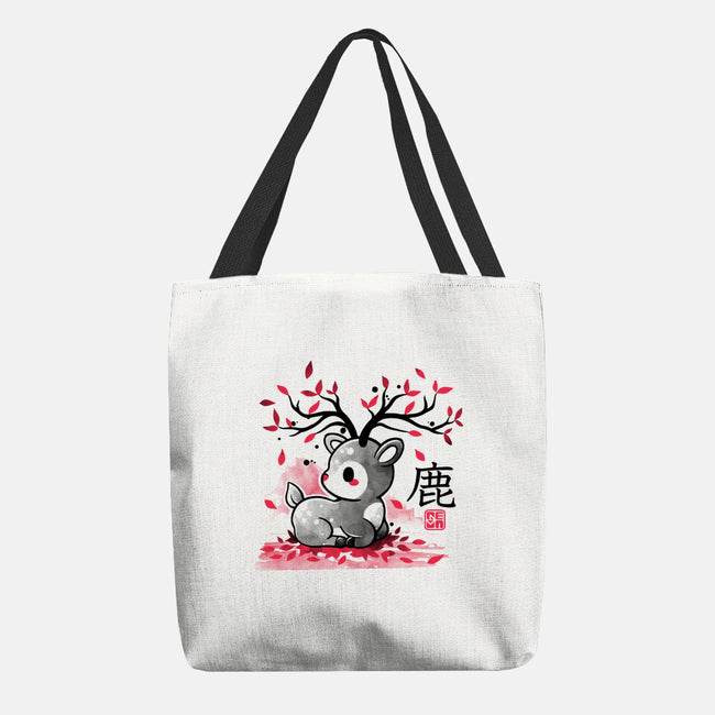 Japanese Deer In Autumn-None-Basic Tote-Bag-NemiMakeit