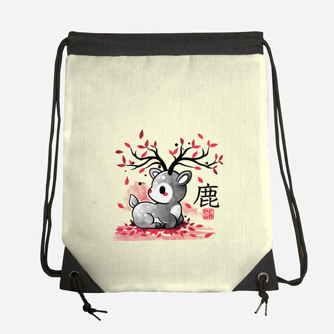 Japanese Deer In Autumn-None-Drawstring-Bag-NemiMakeit