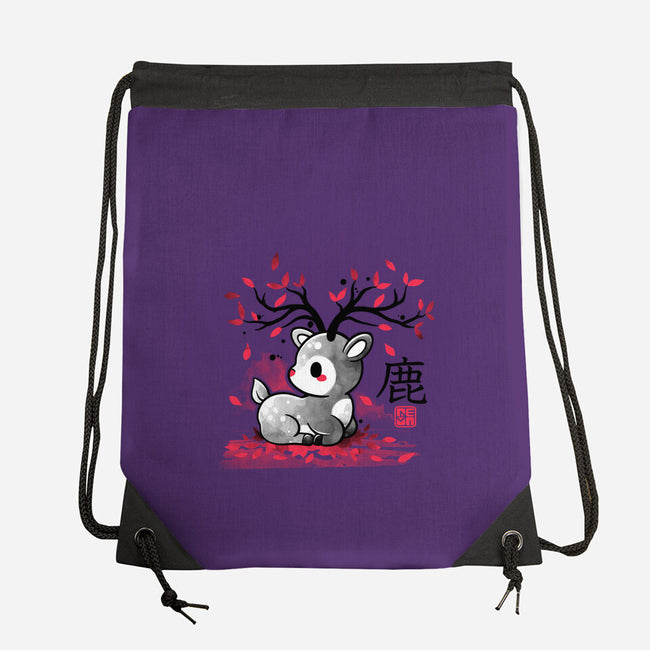 Japanese Deer In Autumn-None-Drawstring-Bag-NemiMakeit