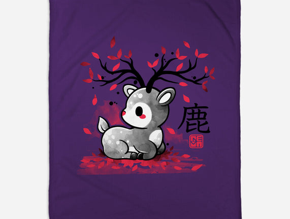 Japanese Deer In Autumn