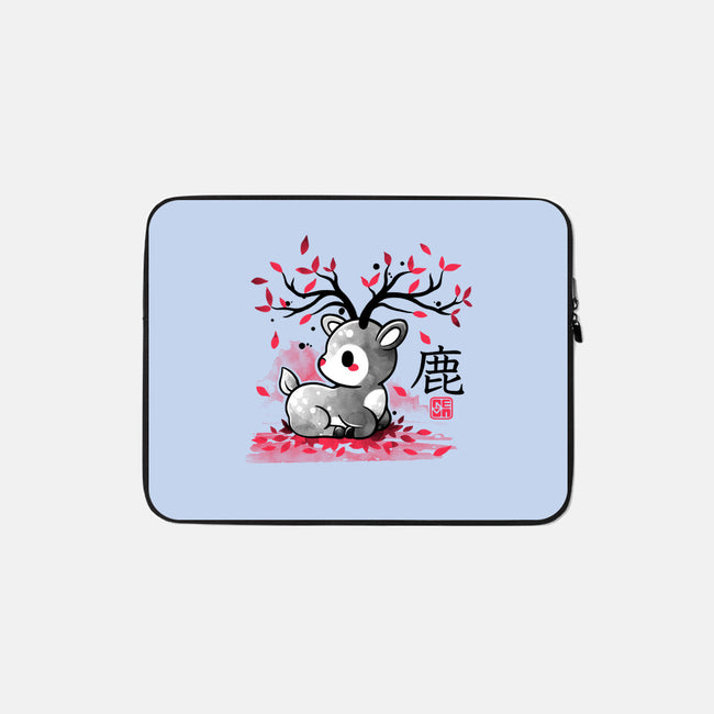 Japanese Deer In Autumn-None-Zippered-Laptop Sleeve-NemiMakeit