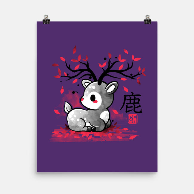 Japanese Deer In Autumn-None-Matte-Poster-NemiMakeit