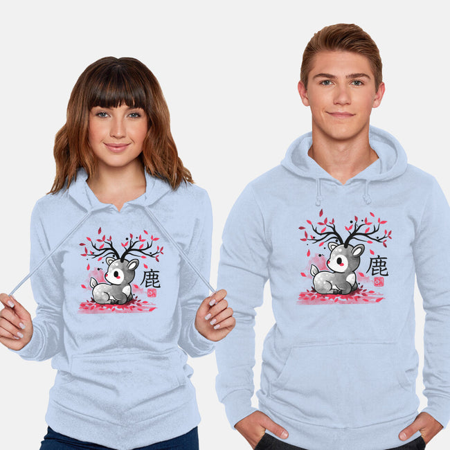 Japanese Deer In Autumn-Unisex-Pullover-Sweatshirt-NemiMakeit