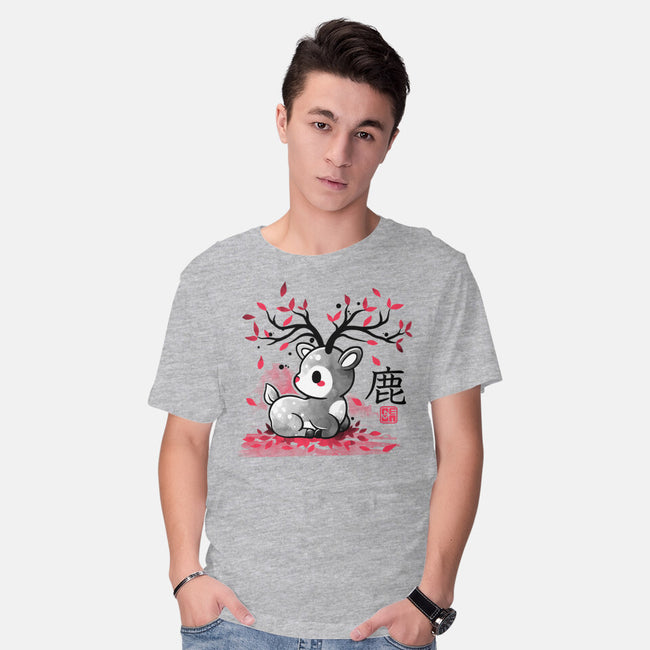 Japanese Deer In Autumn-Mens-Basic-Tee-NemiMakeit