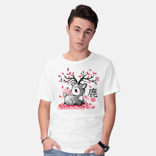 Japanese Deer In Autumn-Mens-Basic-Tee-NemiMakeit