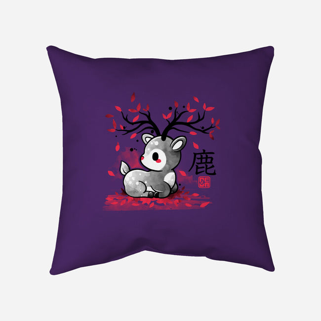 Japanese Deer In Autumn-None-Removable Cover-Throw Pillow-NemiMakeit