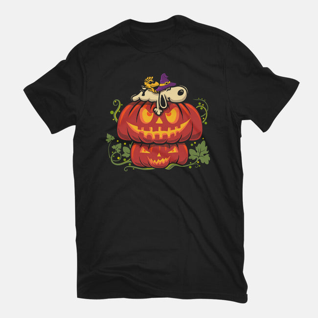 Beagle's Pumpkin House-Mens-Heavyweight-Tee-erion_designs