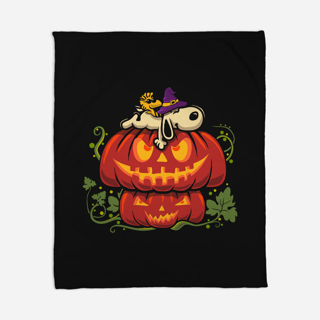 Beagle's Pumpkin House-None-Fleece-Blanket-erion_designs