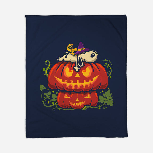 Beagle's Pumpkin House-None-Fleece-Blanket-erion_designs