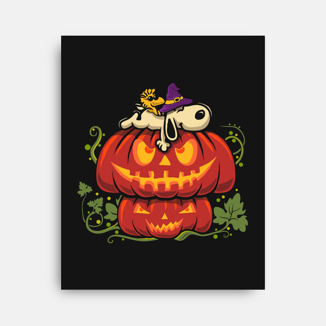Beagle's Pumpkin House-None-Stretched-Canvas-erion_designs