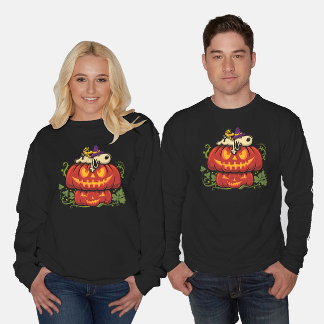 Beagle's Pumpkin House-Unisex-Crew Neck-Sweatshirt-erion_designs