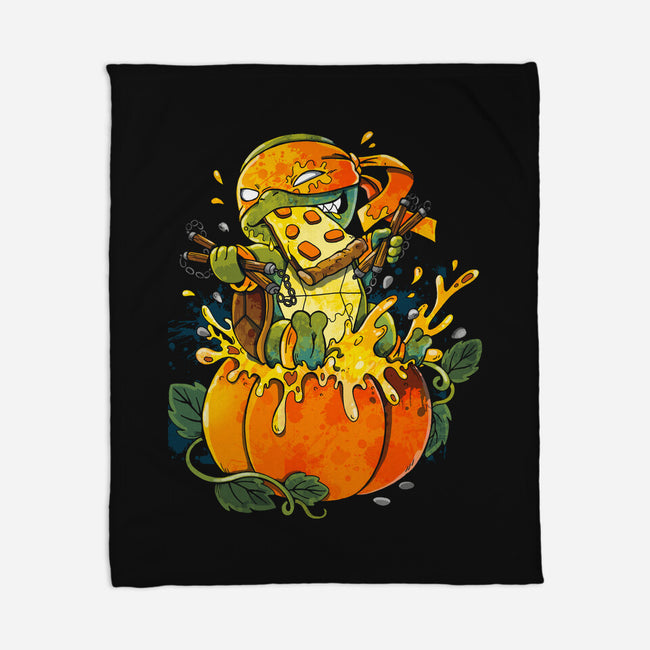 Halloween Orange Turtle-None-Fleece-Blanket-Vallina84