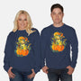 Halloween Orange Turtle-Unisex-Crew Neck-Sweatshirt-Vallina84
