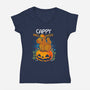 Cappy Halloween-Womens-V-Neck-Tee-Vallina84