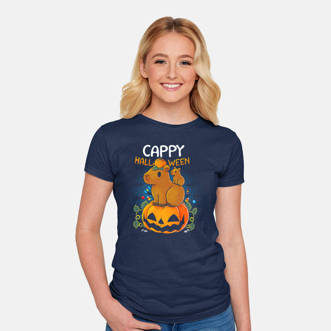 Cappy Halloween-Womens-Fitted-Tee-Vallina84